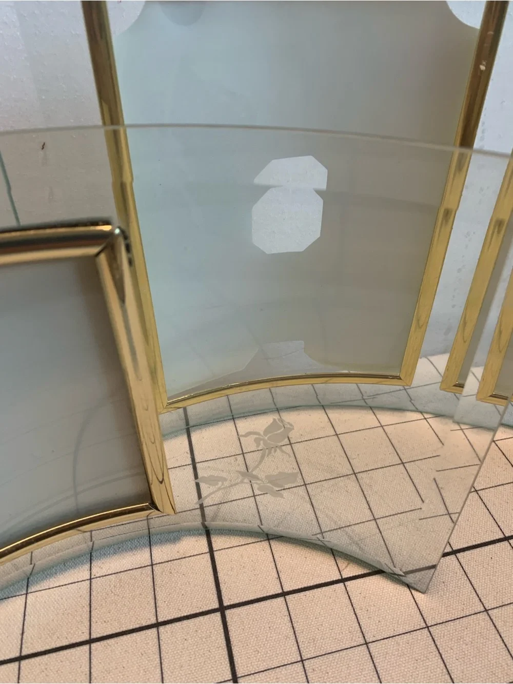 Set of 3 MCM Curved Beveled Glass Frames